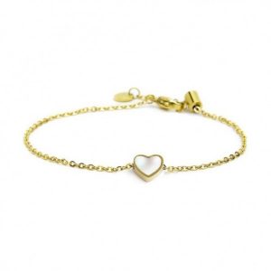 MARLU' Bracciale cuore di madreperla pvd oro