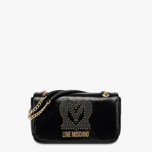 MOSCHINO Love Moschino borsa a spalla in tessuto morbido ricamata