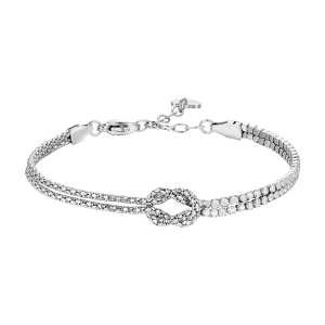 LUCA BARRA Bracciale donna in acciaio con nodo e zirconi bianchi