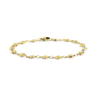 MARLU' Bracciale donna in acciaio gold con catena e cuori