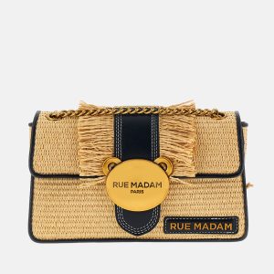 RUE MADAM PARIS 1574 Teddy-it bag straw fringes tracolla con frange