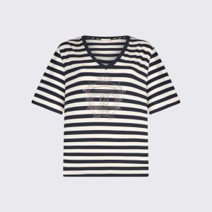 LIU-JO T-Shirt Con Collo V E Righe