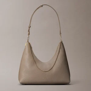 CALVIN KLEIN Borsa hobo con catena martellata a ciottoli