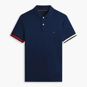 TOMMY HILFIGER Rwb Cuff Liquid Cotton Slim Polo