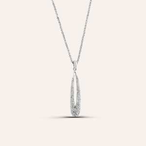 STROILI Collana Aura a goccia in acciaio e cristalli