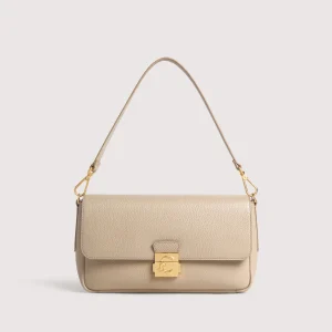 COCCINELLE C-Me Lock Large tracolla in pelle con patta