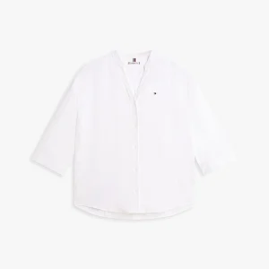 TOMMY HILFIGER Camicia Ess Linen Collarless Shirt